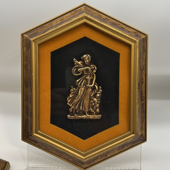 Vintage Art-Turner Wall Accessory -Classical Figures 1455-Antique Gold Set Of 2 - Picture 4 of 4